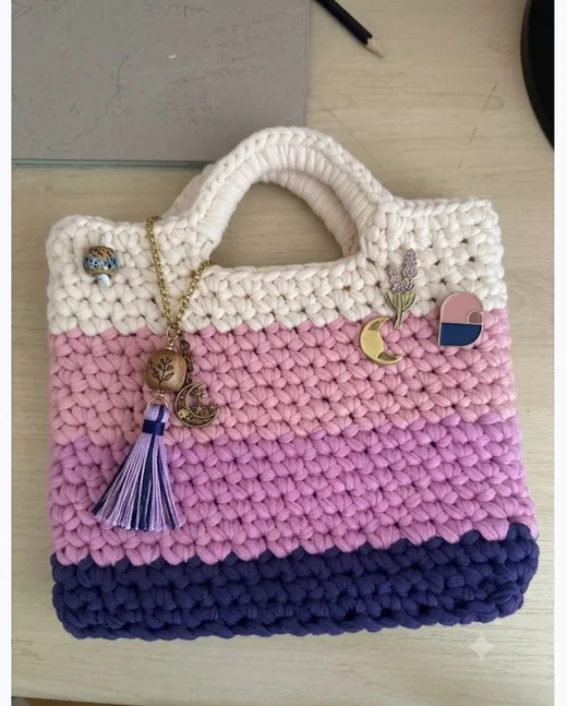 The Dusk tote in cream, blush, and navy ombre